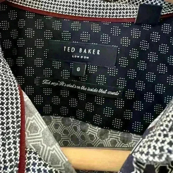 Ted Baker Patterned  Button-up Men’s Shirt Size 6 - Picture 2 of 4